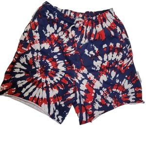 Barely worn mens Nike dri fit shorts in red white and blue tie dye